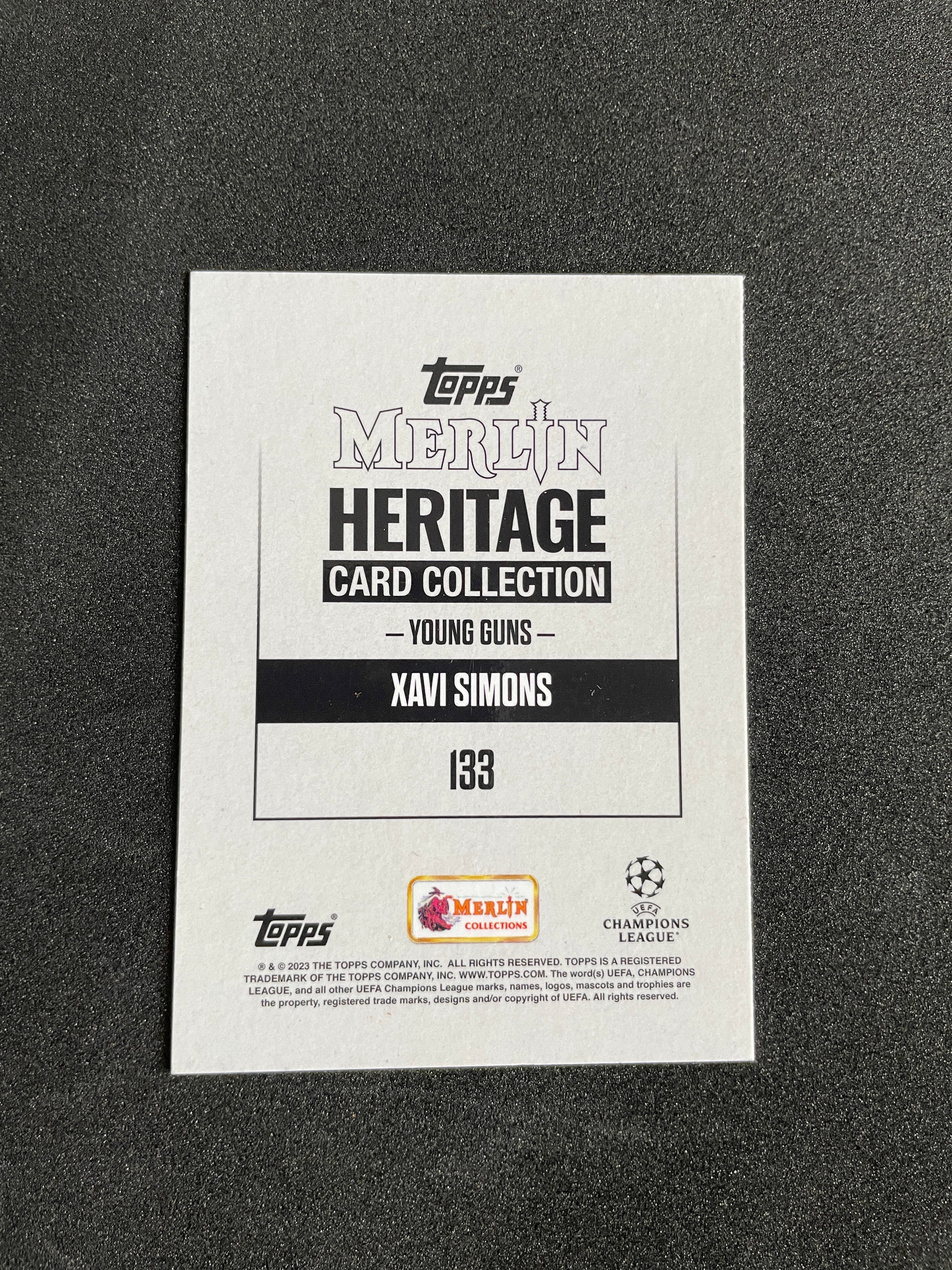 2023 Topps Merlin Heritage Xavi Simons #133 Young Guns RB Leipzig