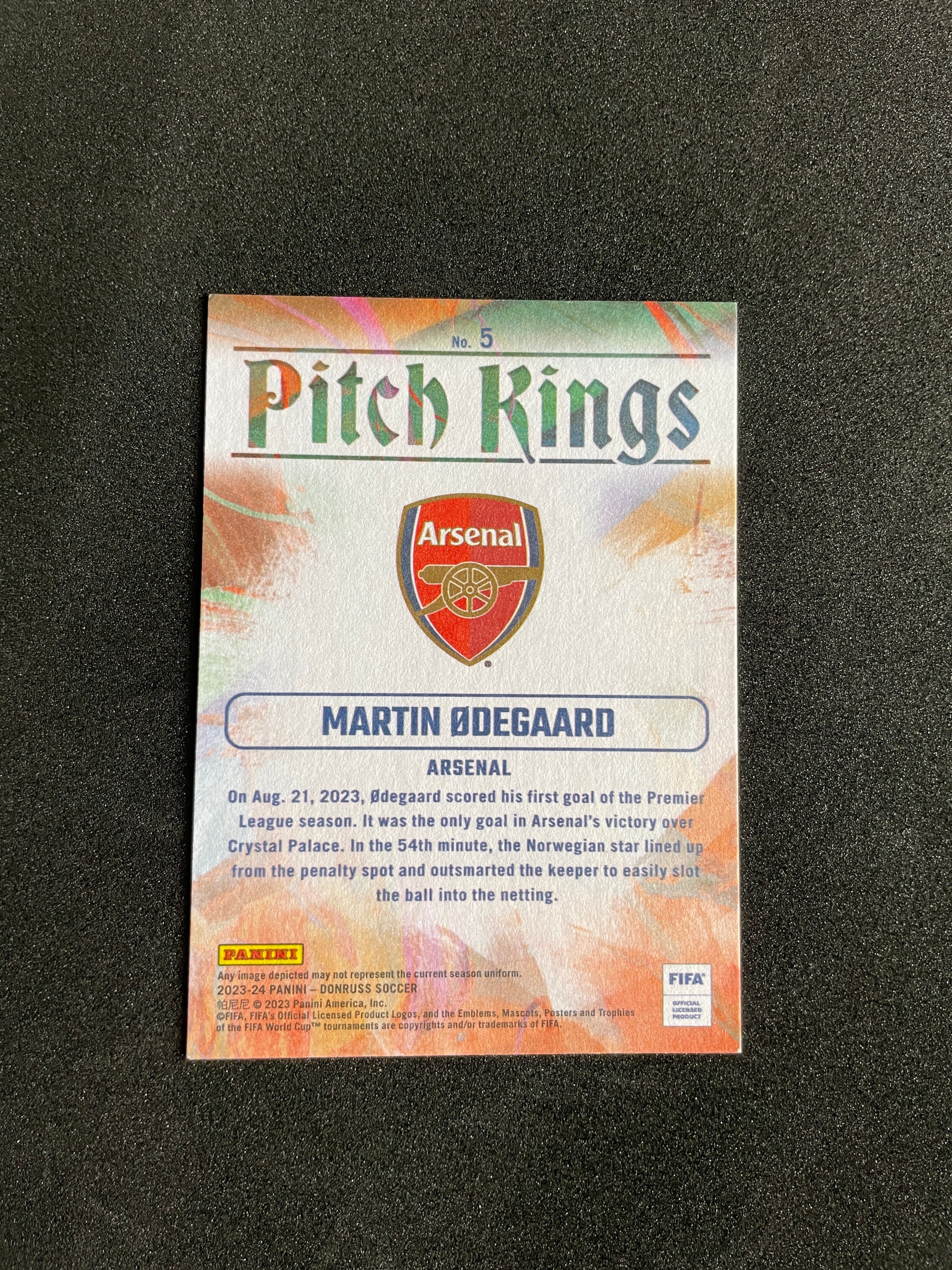 2023-24 Panini Donruss FIFA Martin Ødegaard #5 Pitch Kings Insert
