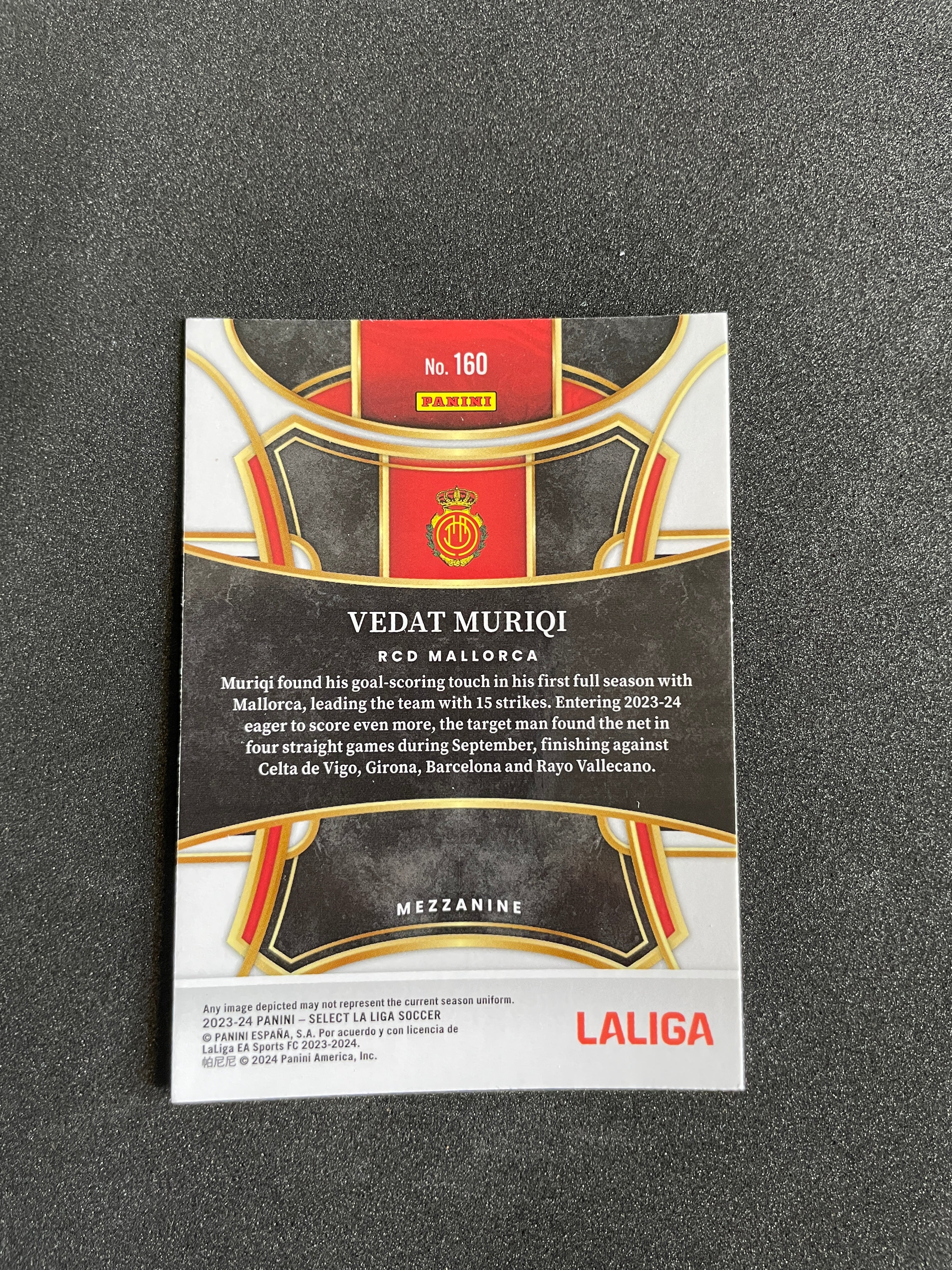 2023-24 Panini Select La Liga Vedat Muriqi #160 Silver Prizm Mezzanine