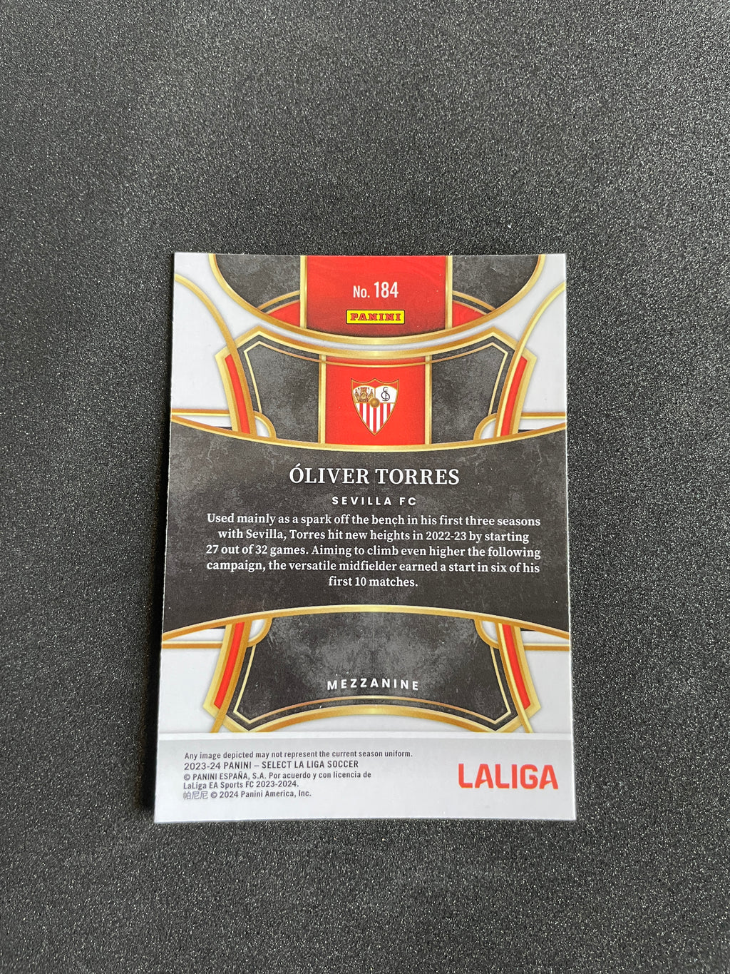 2023-24 Panini Select La Liga Oliver Torres #184 Sevilla Base Card