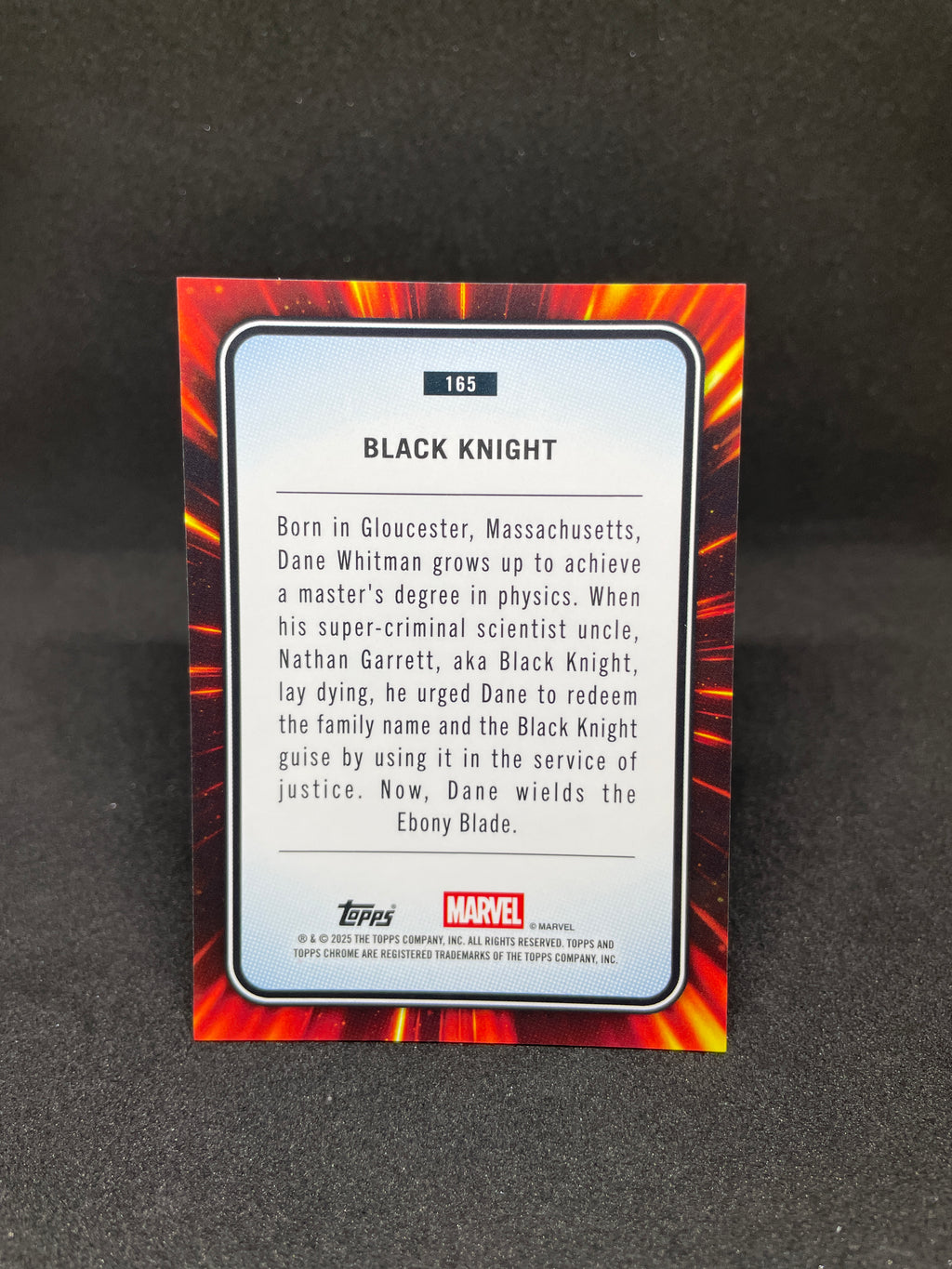 Black Knight #165 Yellow Lava Refractor – 2025 Topps Chrome Marvel