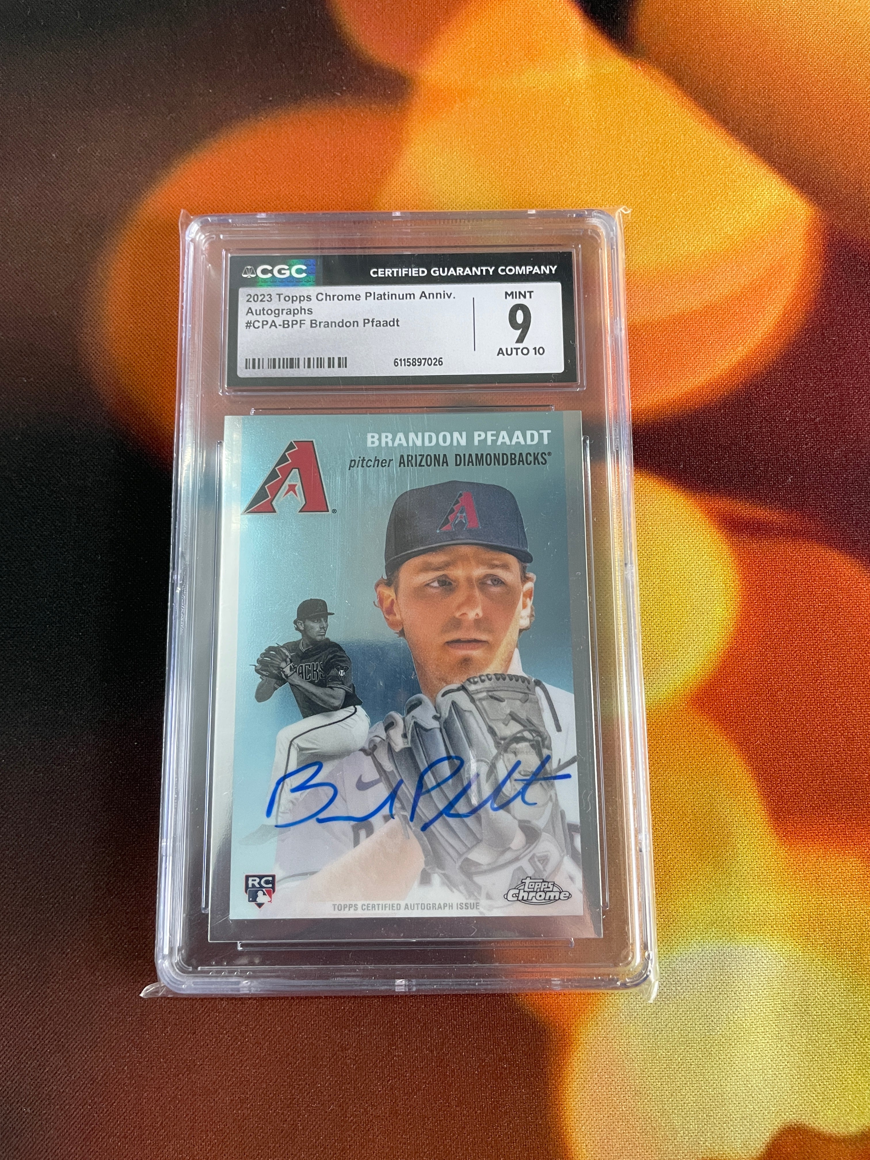 Brandon Pfaadt Rookie Auto CGC 9 Auto 10 Graded Card