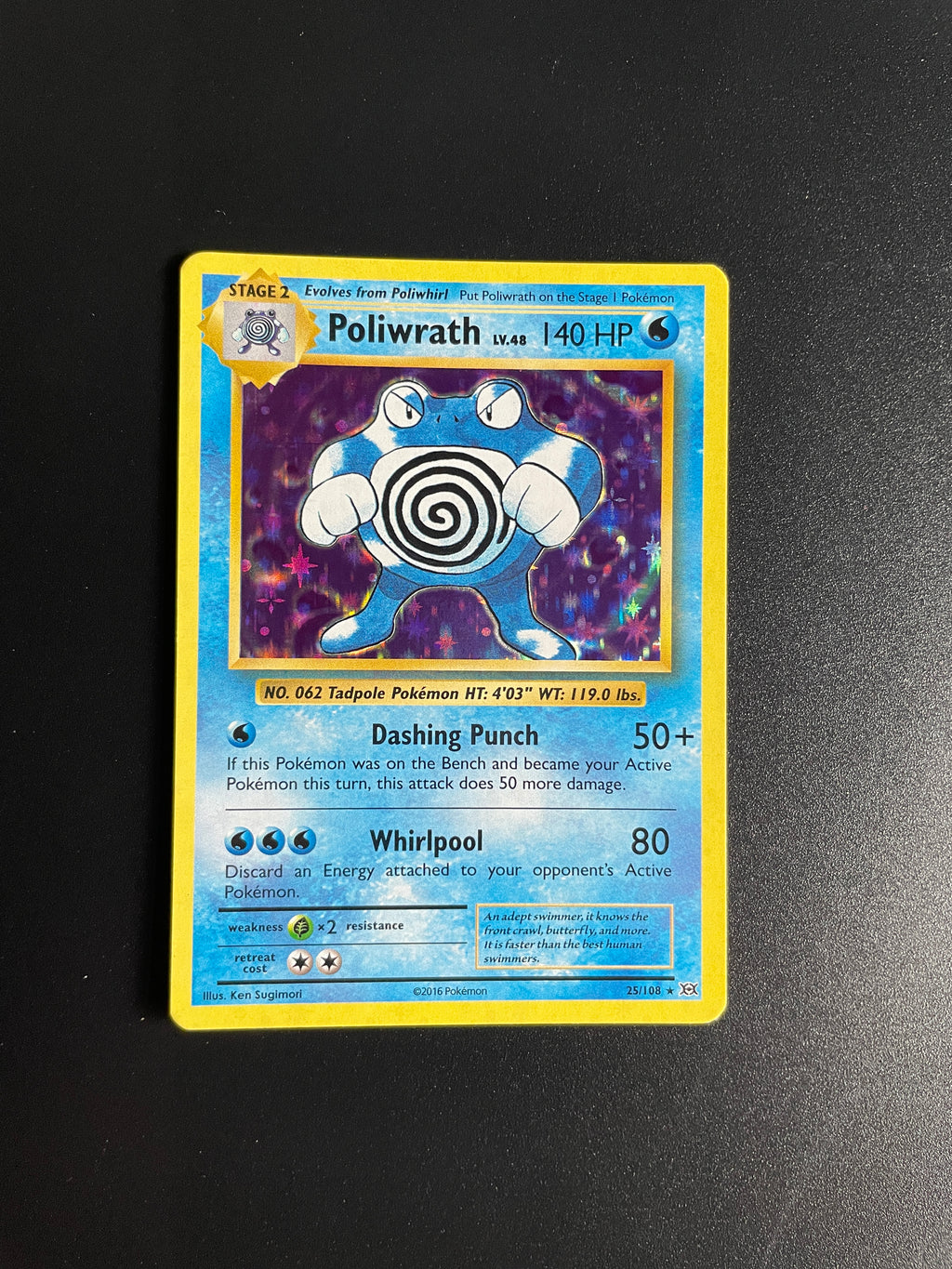 Pokémon Poliwrath 25/108 XY Evolutions Vintage Card – Near Mint