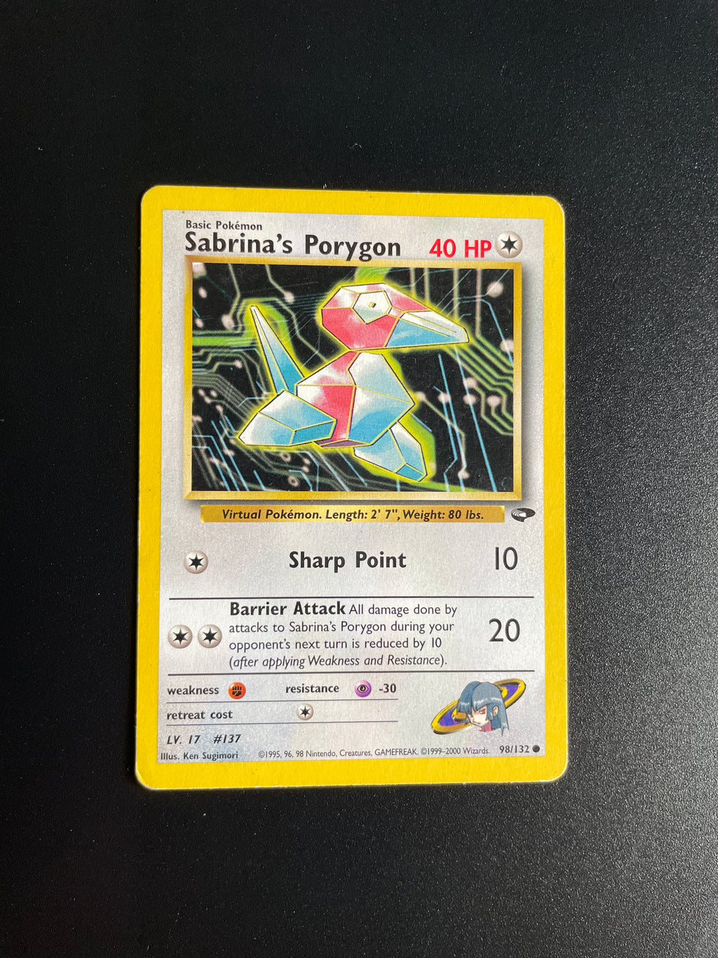 Pokémon Sabrina's Porygon 98/132 Gym Challenge Vintage Card – Highly Played