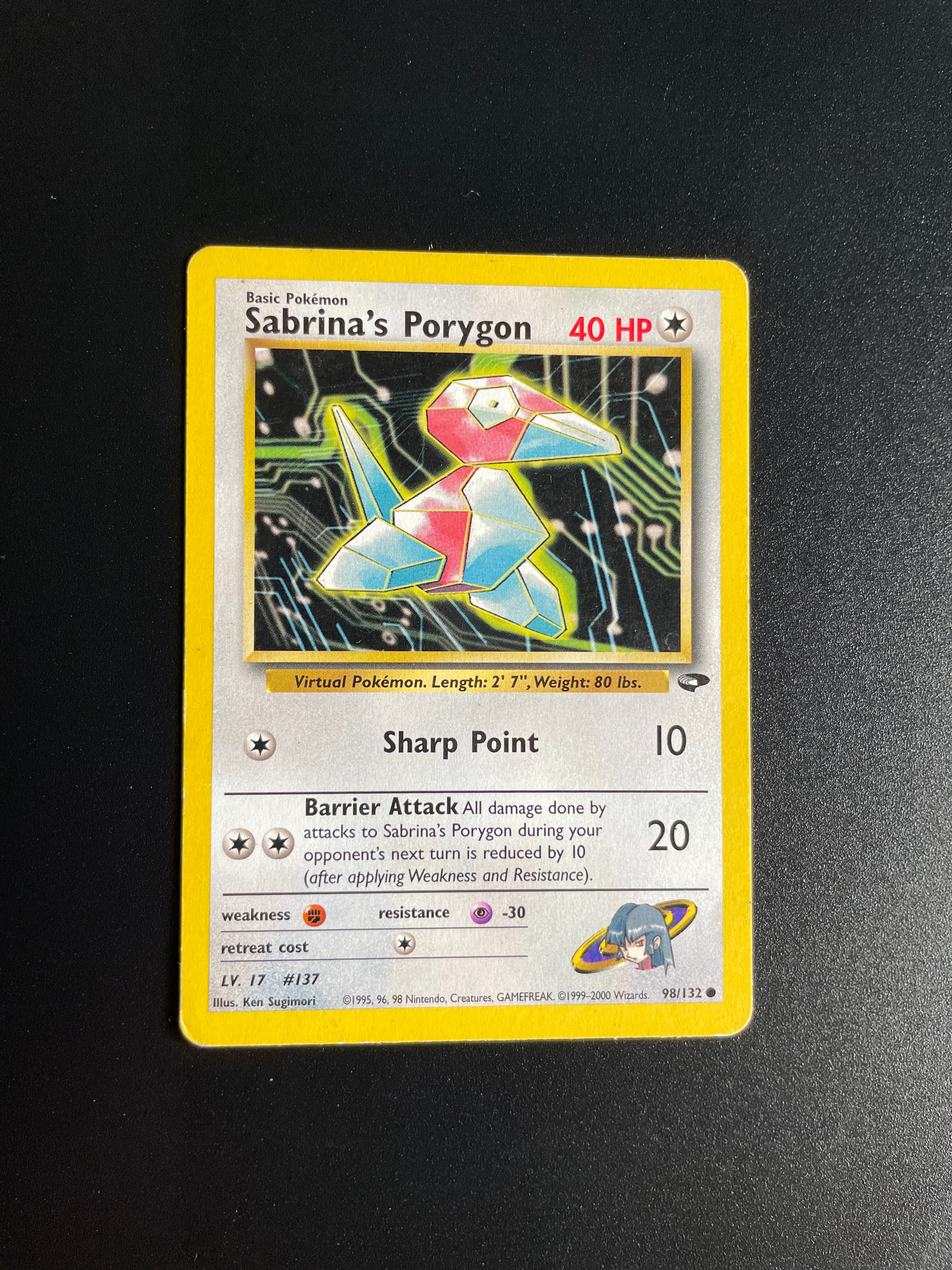 Pokémon Sabrina's Porygon 98/132 Gym Challenge Vintage Card – Highly Played